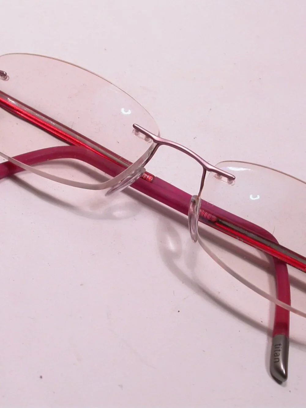Silhouette Titan Frameless Pink clear Light Weight Eyeglasses Made in Austria